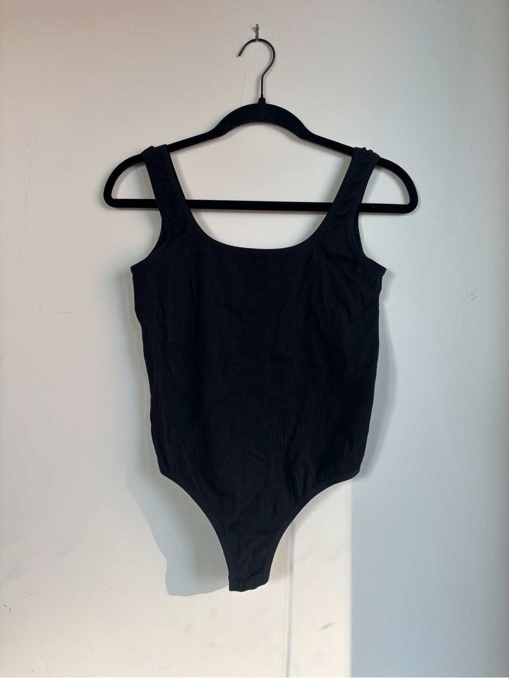 Colsie XL Black Ribbed Bodysuit